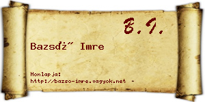 Bazsó Imre névjegykártya